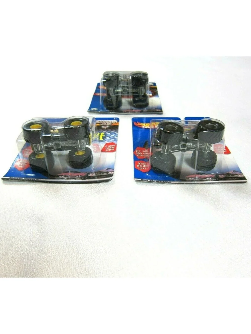 Lot of 3 Vintage Hot Wheels Monster Jam Wolverine, Spider-Man & He-Man 1:64 NEW